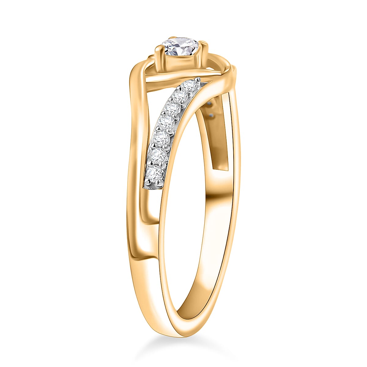 D'Joy Moissanite Solitaire Heart Ring in 18K Vermeil Yellow Gold Plated Sterling Silver 8508903 4