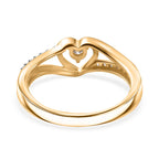 Royal Bali Collection - D'Joy Moissanite Solitaire Heart Ring in 18K Vermeil Yellow Gold Plated Sterling Silver