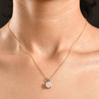 D'Joy - Moissanite Solitaire Pendant with Chain (Size 20) in 18K Vermeil Yellow Gold Plated Sterling Silver 2.13 Ct.