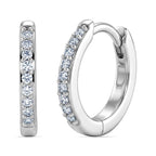 D'Joy Moissanite Hoop Earrings  in Rhodium Overlay Sterling Silver