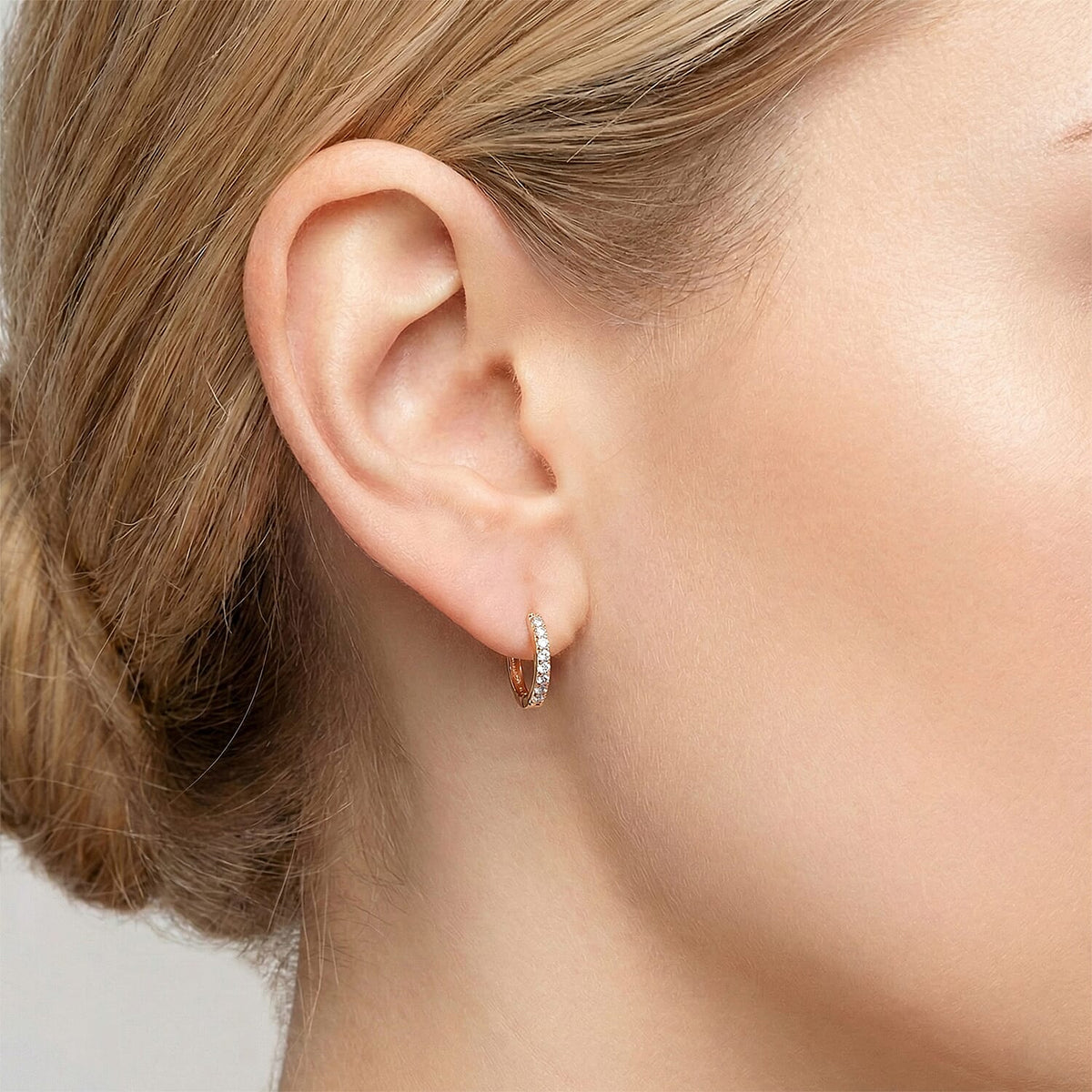 D'Joy Moissanite Hoop Earrings in Rose Gold Plated Sterling Silver V32534491 2