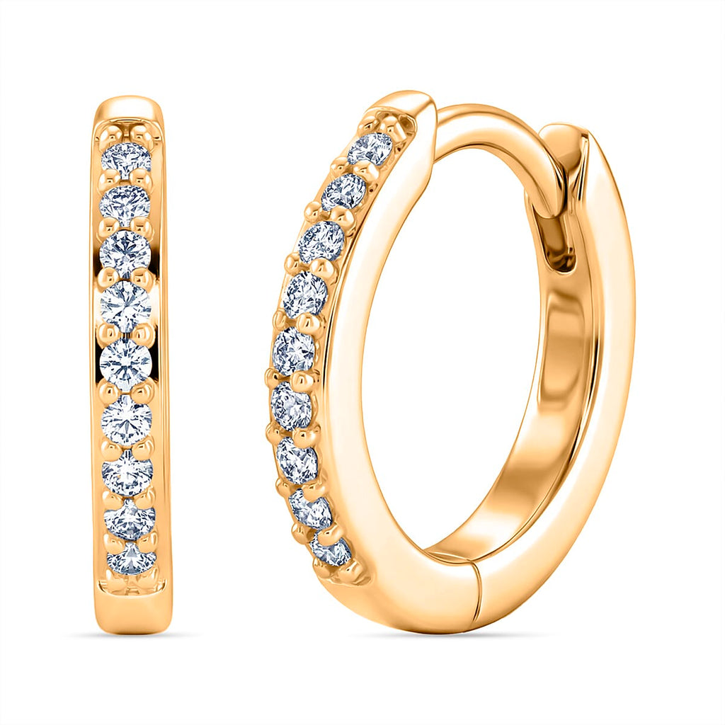 D'Joy Moissanite Hoop Earrings in Yellow Gold Plated Sterling Silver