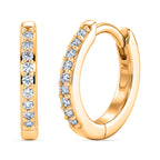 D'Joy Moissanite Hoop Earrings in Yellow Gold Plated Sterling Silver