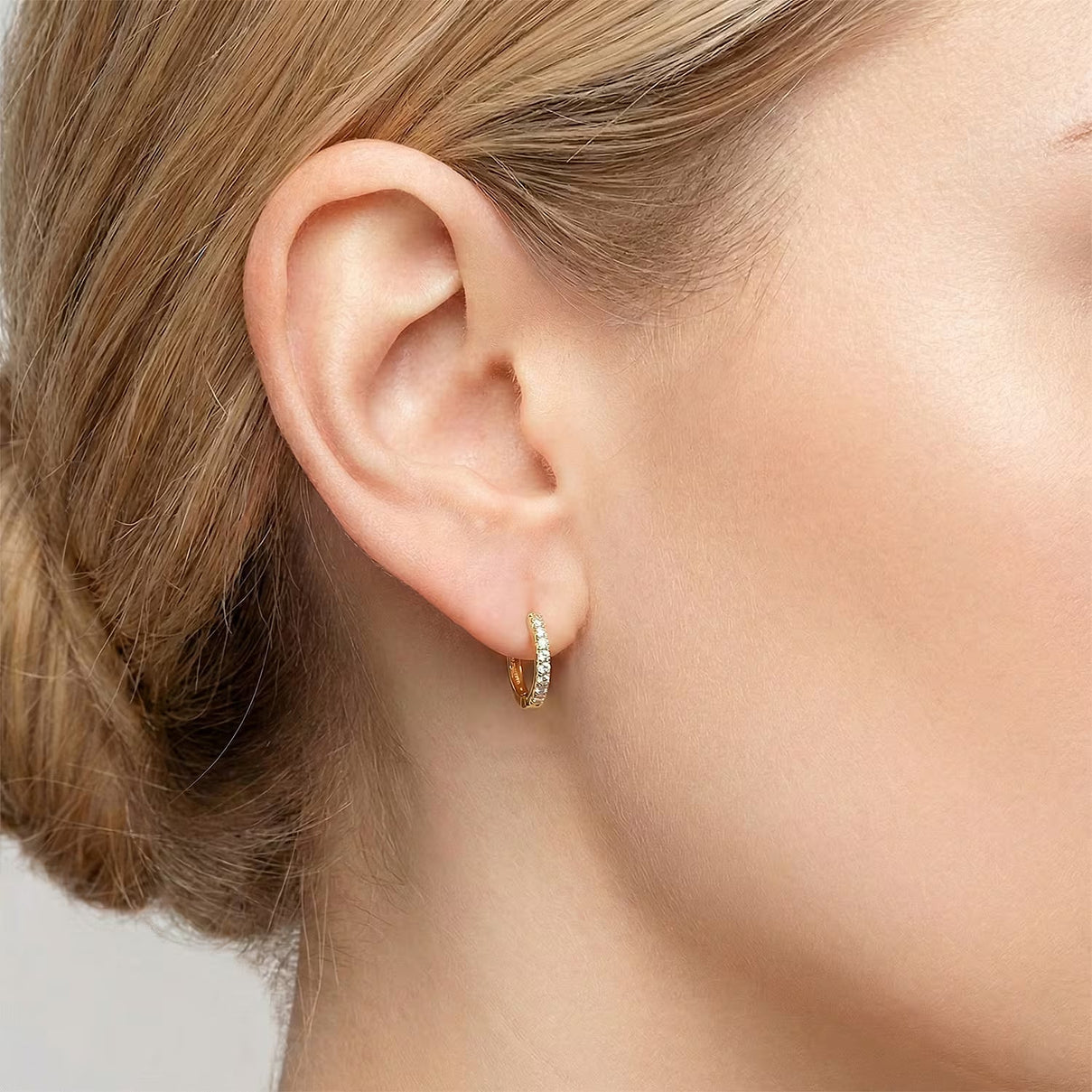 D'Joy Moissanite Hoop Earrings in Yellow Gold Plated Sterling Silver 8439700 2