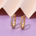 D'Joy Moissanite Hoop Earrings in Yellow Gold Plated Sterling Silver