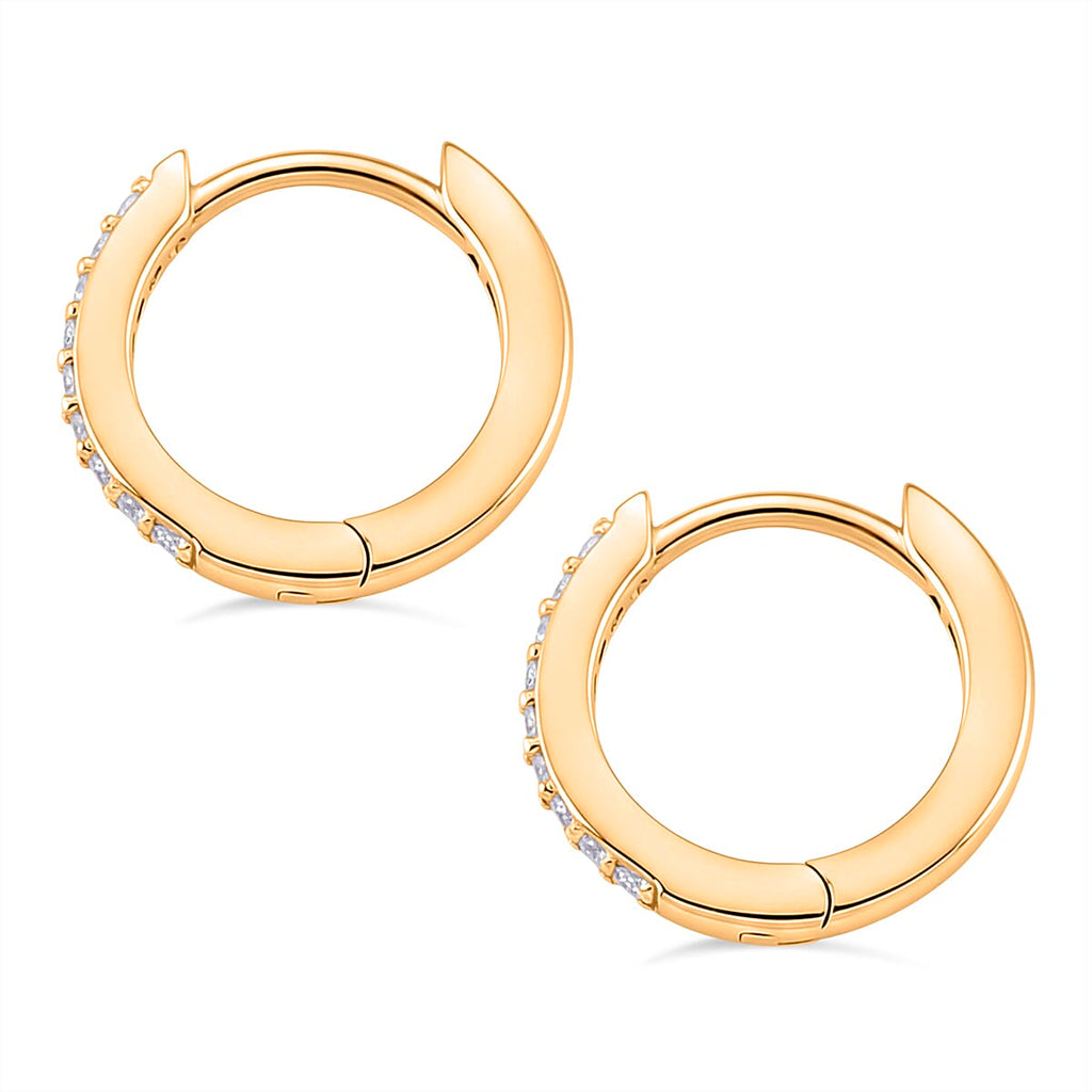 D'Joy Moissanite Hoop Earrings in Yellow Gold Plated Sterling Silver