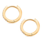 D'Joy Moissanite Hoop Earrings in Yellow Gold Plated Sterling Silver