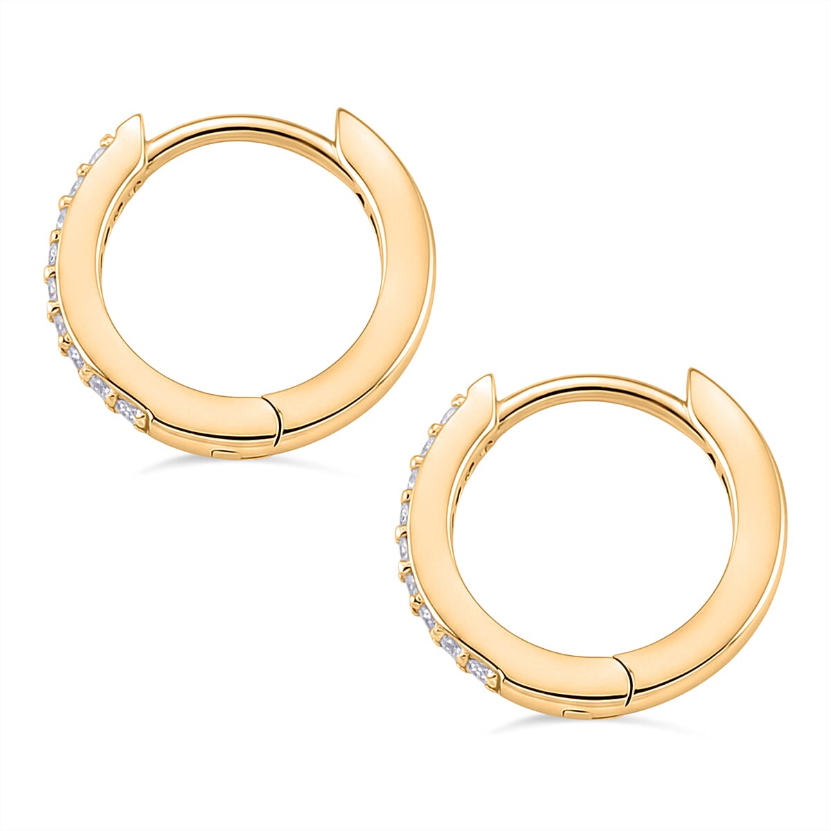D'Joy Moissanite Hoop Earrings in Yellow Gold Plated Sterling Silver 8439700 4