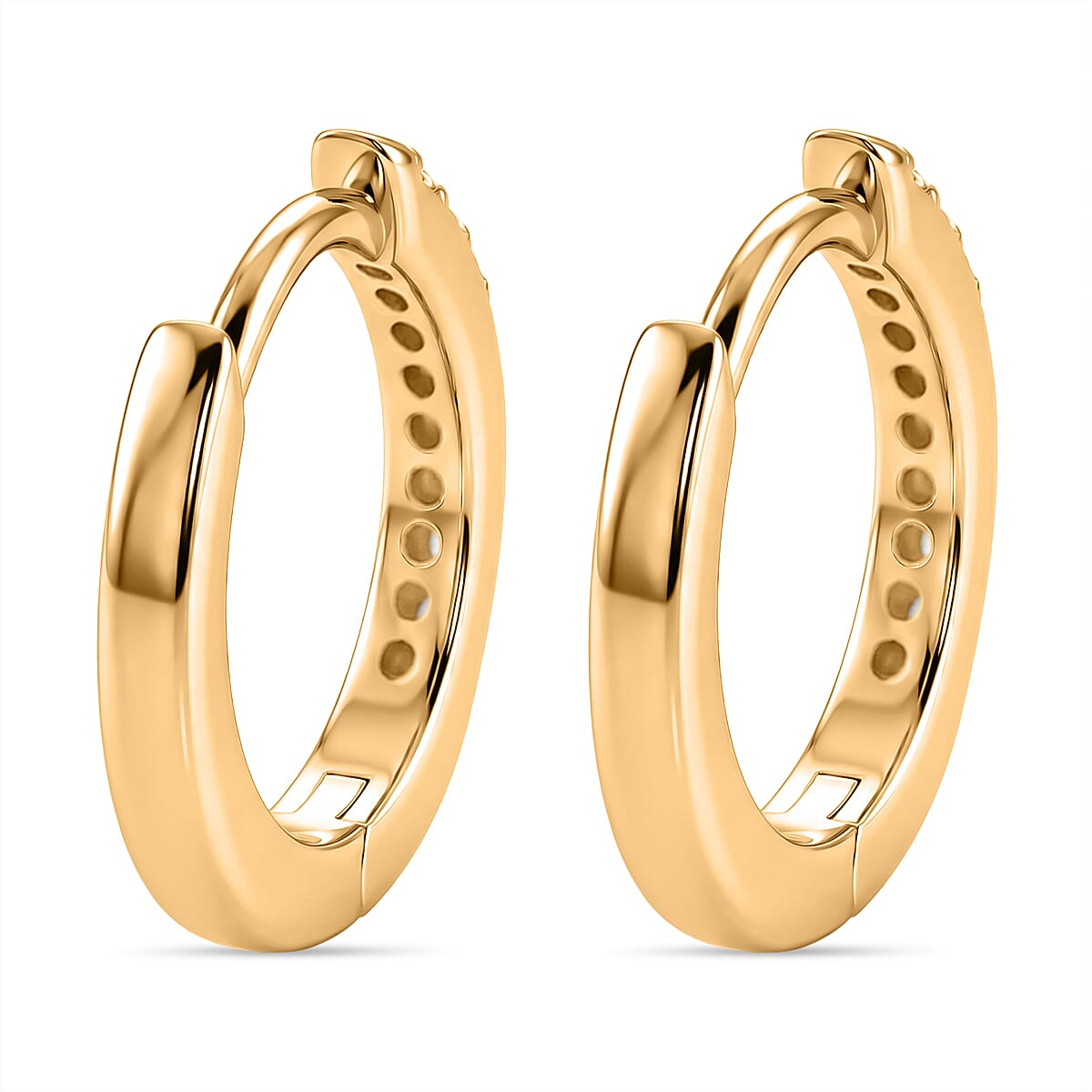 D'Joy Moissanite Hoop Earrings in Yellow Gold Plated Sterling Silver 8439700 5