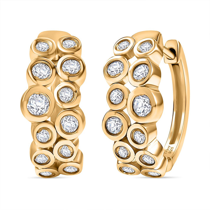 1 Ct. Moissanite Hoop earring in 18K Yellow Gold Sterling Silver 8352110 1