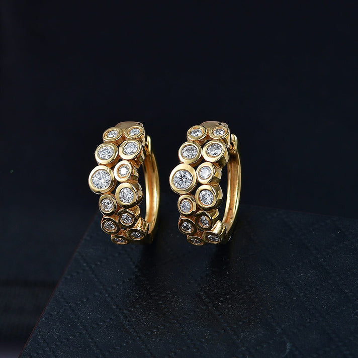 1 Ct. Moissanite Hoop earring in 18K Yellow Gold Sterling Silver 8352110 2