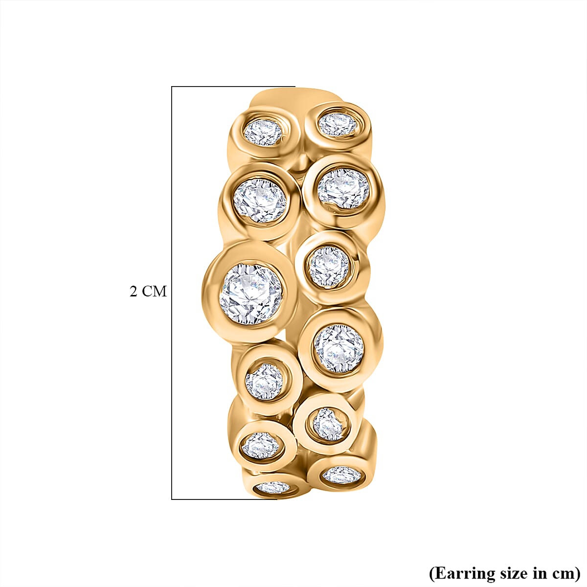 1 Ct. Moissanite Hoop earring in 18K Yellow Gold Sterling Silver 8352110 5