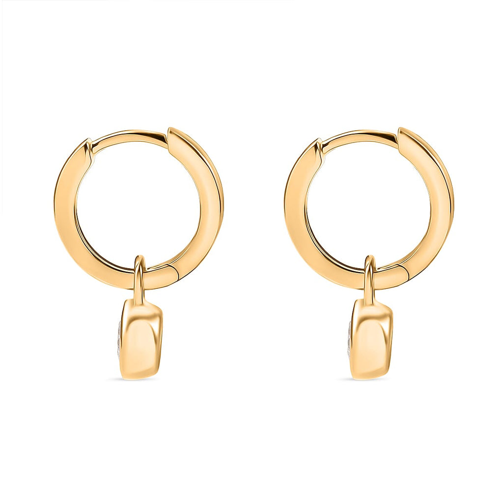 D'Joy Moissanite J Hoop Half Hoop Earring in 18K YG VermeilSterling Silver  0.856  Ct.