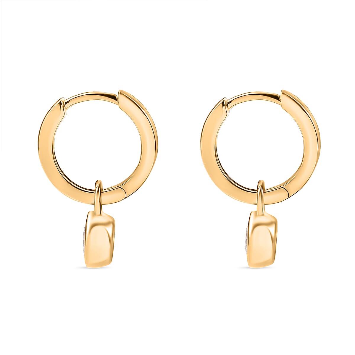D'Joy Moissanite Solitaire Hoop Earring in 18K Vermeil Yellow Gold Over Sterling Silver 0.85 Ct. 8250618 4