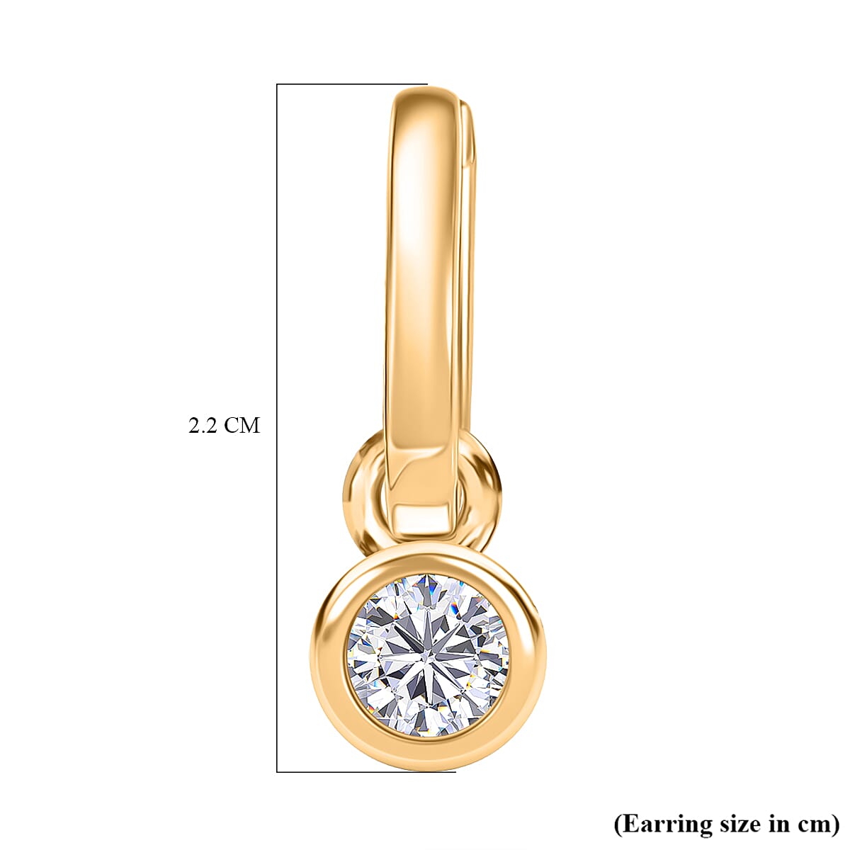 D'Joy Moissanite Solitaire Hoop Earring in 18K Vermeil Yellow Gold Over Sterling Silver 0.85 Ct. 8250618 6