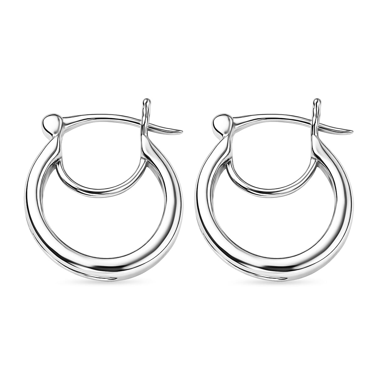 D'Joy Moissanite Hoop Earring with Clasp in Platinum Overlay Sterling Silver 1.29 Ct. V32529577 4
