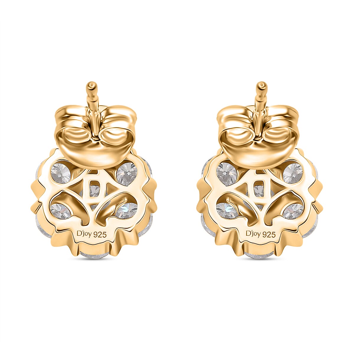 D'Joy Moissanite Stud Earrings in 18K Yellow Gold Plated Sterling Silver 2.37 Ct. 8238579 5