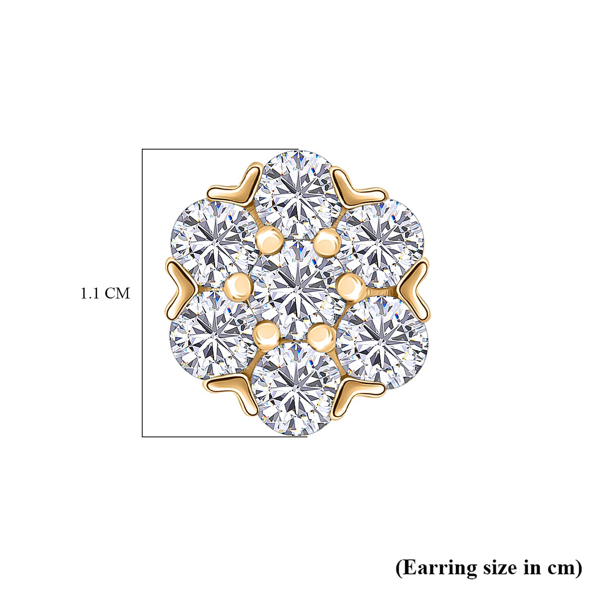 D'Joy Moissanite Stud Earrings in 18K Yellow Gold Plated Sterling Silver 2.37 Ct. 8238579 6