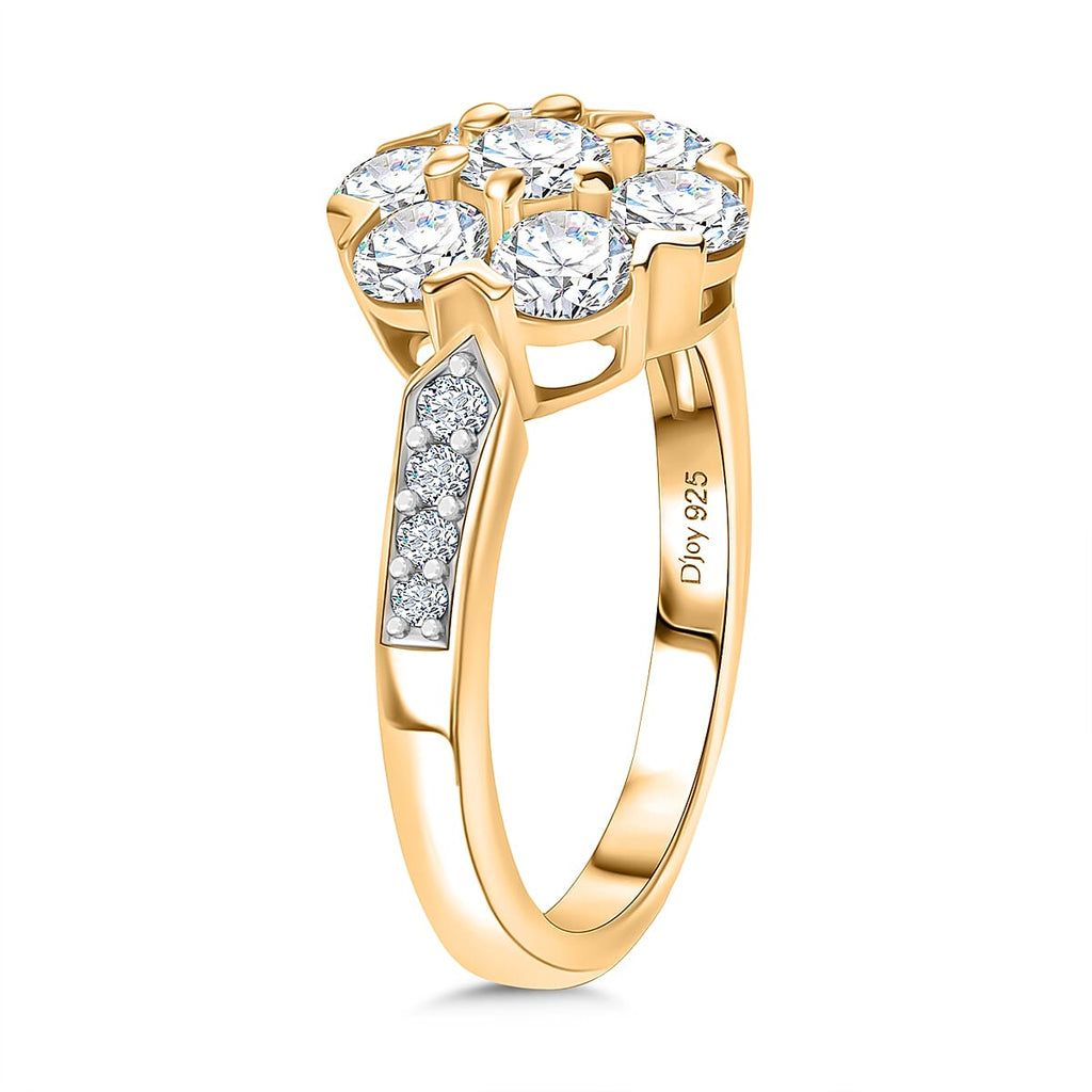 D'Joy Moissanite Pressure Set Ring Sterling Silver 1.27 Ct.