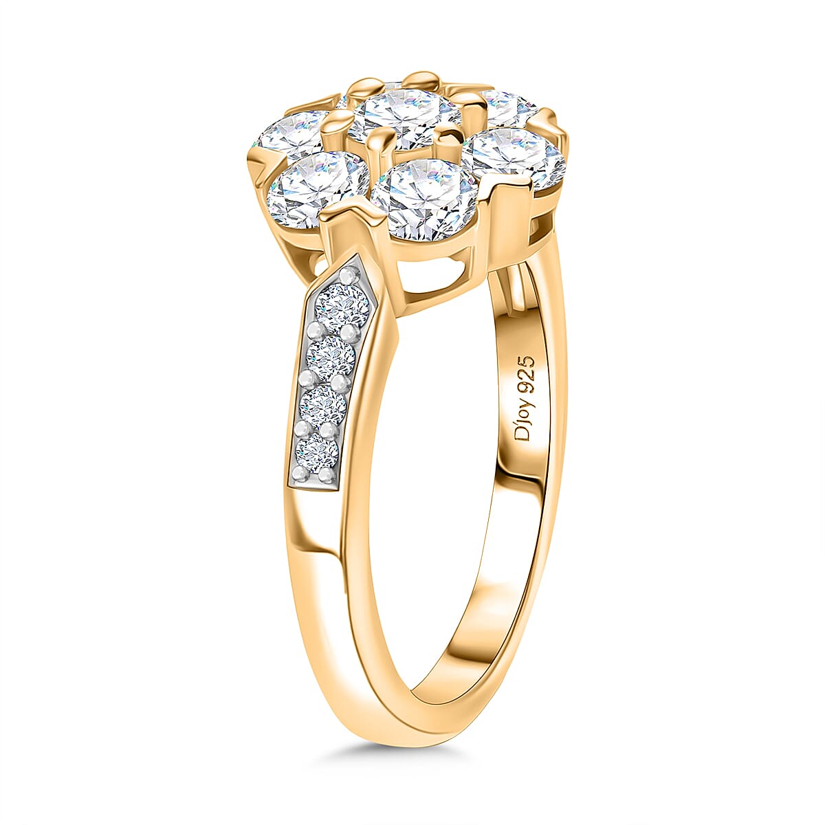 D'Joy Moissanite Pressure Set Ring in Yellow Gold Plated Sterling Silver 1.27 Ct. 8232882 3