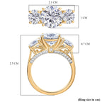 D'Joy Moissanite Main Stone With Side Stone Ring in 18K YG PlatingSterling Silver  4.426  Ct.
