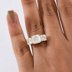 D'Joy Moissanite Trilogy Ring in 18K Vermeil Yellow Gold Plated Sterling Silver 5.30 Ct.