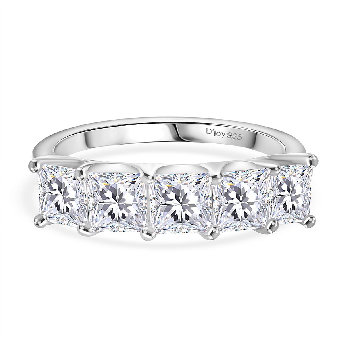D'Joy Moissanite Ring in Platinum Overlay Sterling Silver 1.79 Ct. 8250635 0