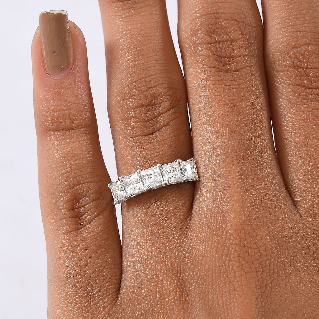 D'Joy Moissanite Ring in Platinum Overlay Sterling Silver 1.79 Ct.