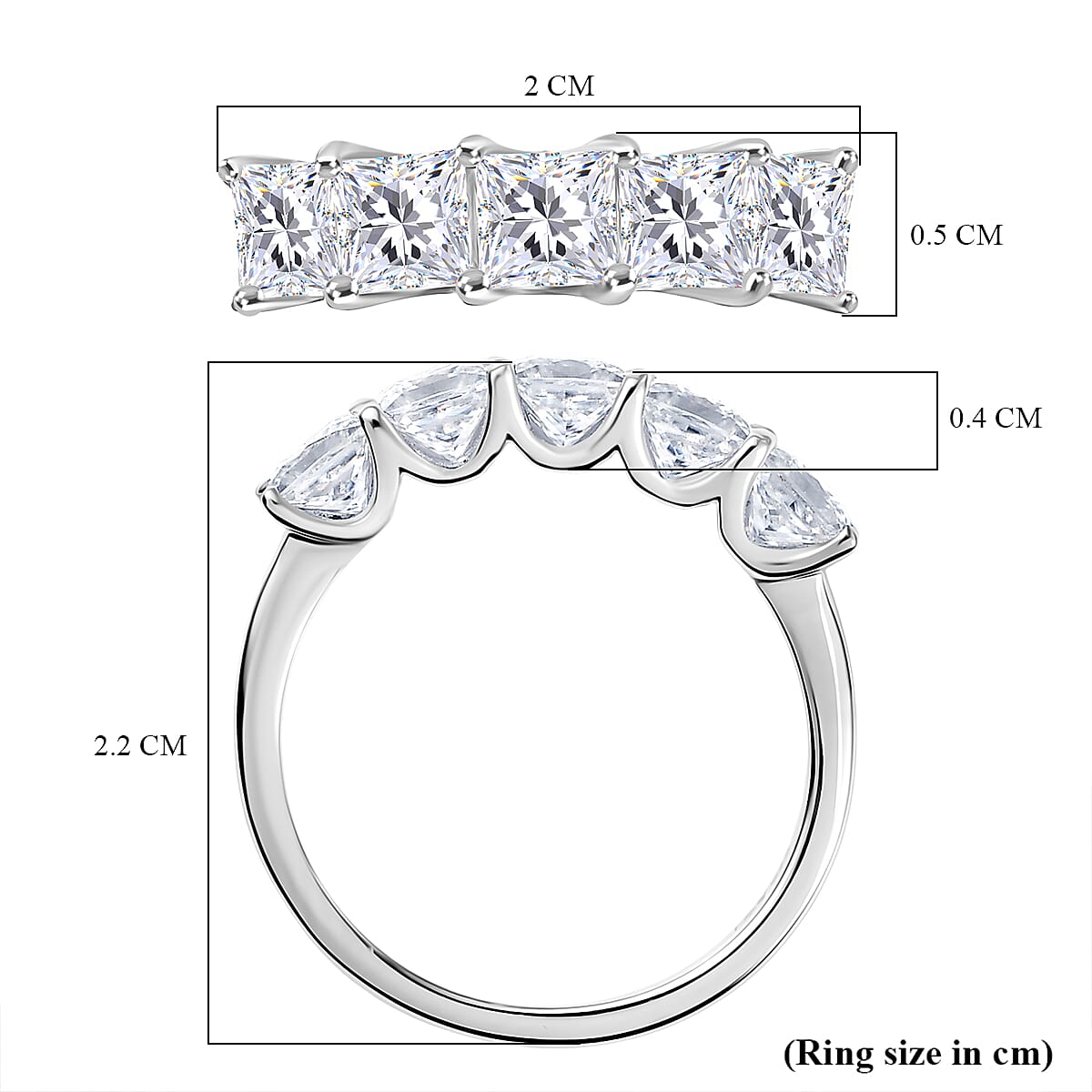 D'Joy Moissanite Ring in Platinum Overlay Sterling Silver 1.79 Ct. 8250635 6