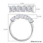 D'Joy Moissanite Ring in Platinum Overlay Sterling Silver 1.79 Ct.