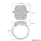D'Joy Moissanite Firecracker Ring in Rhodium Overlay Sterling Silver