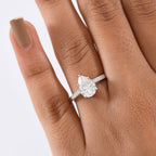 D'Joy Moissanite Ring in Rhodium Overlay Sterling Silver 1.88 Ct.