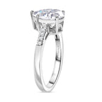 D'Joy Moissanite Ring in Rhodium Overlay Sterling Silver 1.88 Ct.