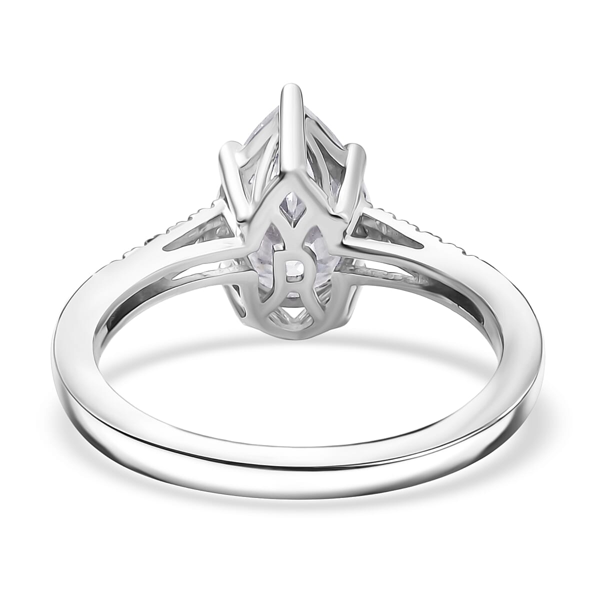 D'joy 1.9 Ct. Moissanite Solitaire Ring in Rhodium Sterling Silver 8253680 5