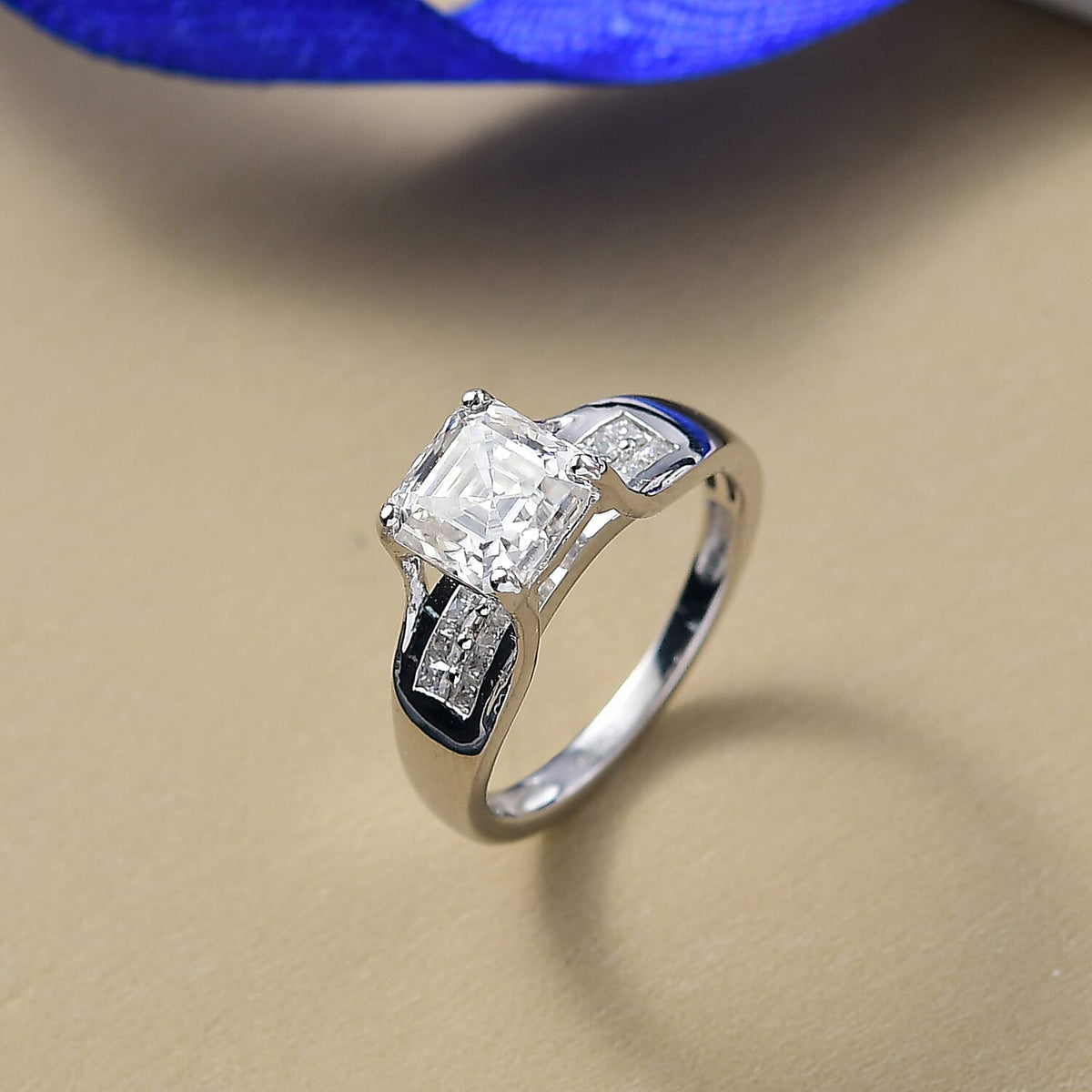 2.1 Ct. Moissanite Solitaire Ring in Rhodium Sterling Silver 8265151 2