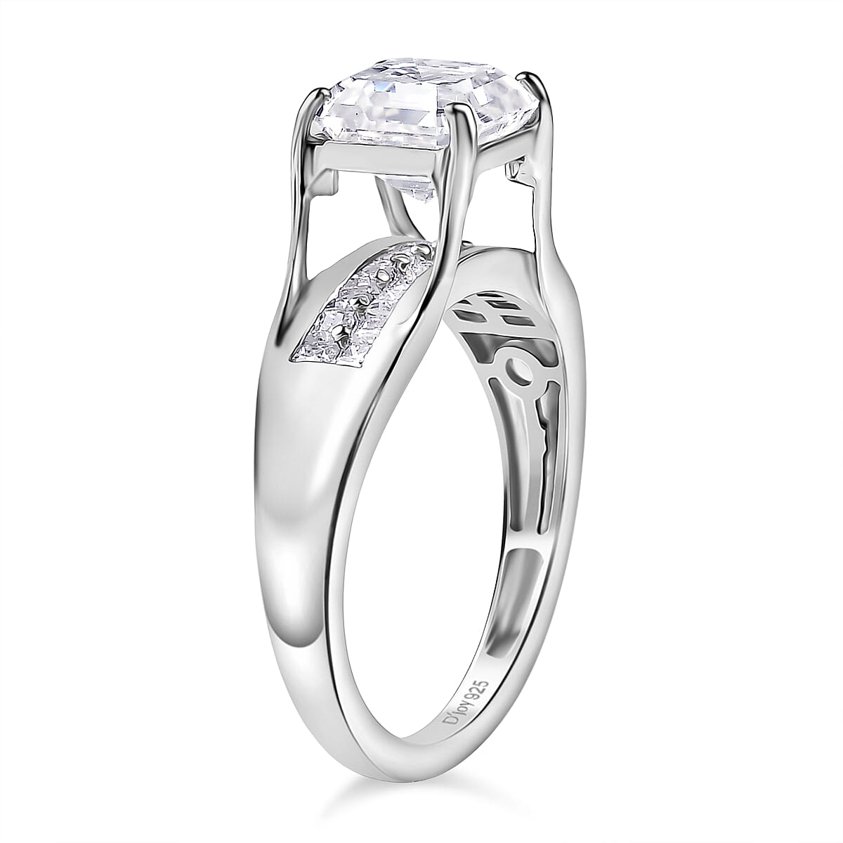 2.1 Ct. Moissanite Solitaire Ring in Rhodium Sterling Silver 8265151 4
