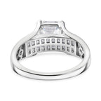 D'Joy Moissanite Ring in Rhodium Overlay Sterling Silver 2.14 Ct.