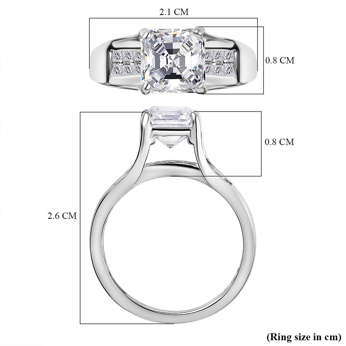 2.1 Ct. Moissanite Solitaire Ring in Rhodium Sterling Silver 8265151 6