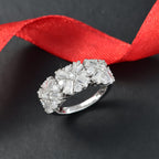 D'Joy Moissanite Ring in Rhodium Overlay Sterling Silver 2.85 Ct.