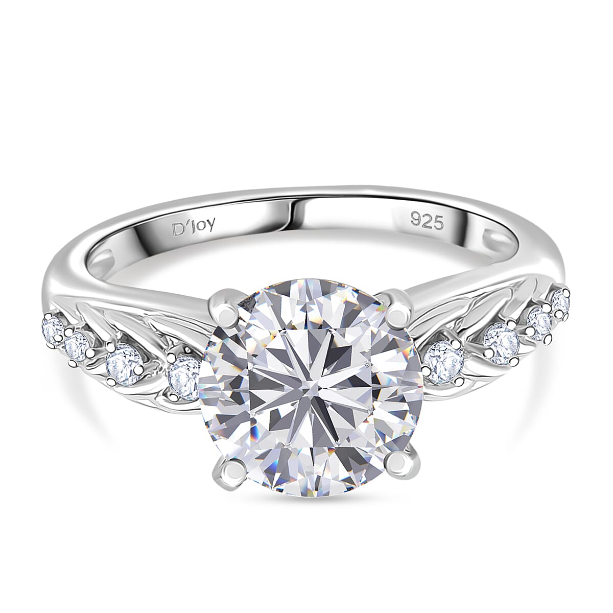 3.9 Ct. Moissanite Solitaire Ring in Rhodium Sterling Silver 8280108 0