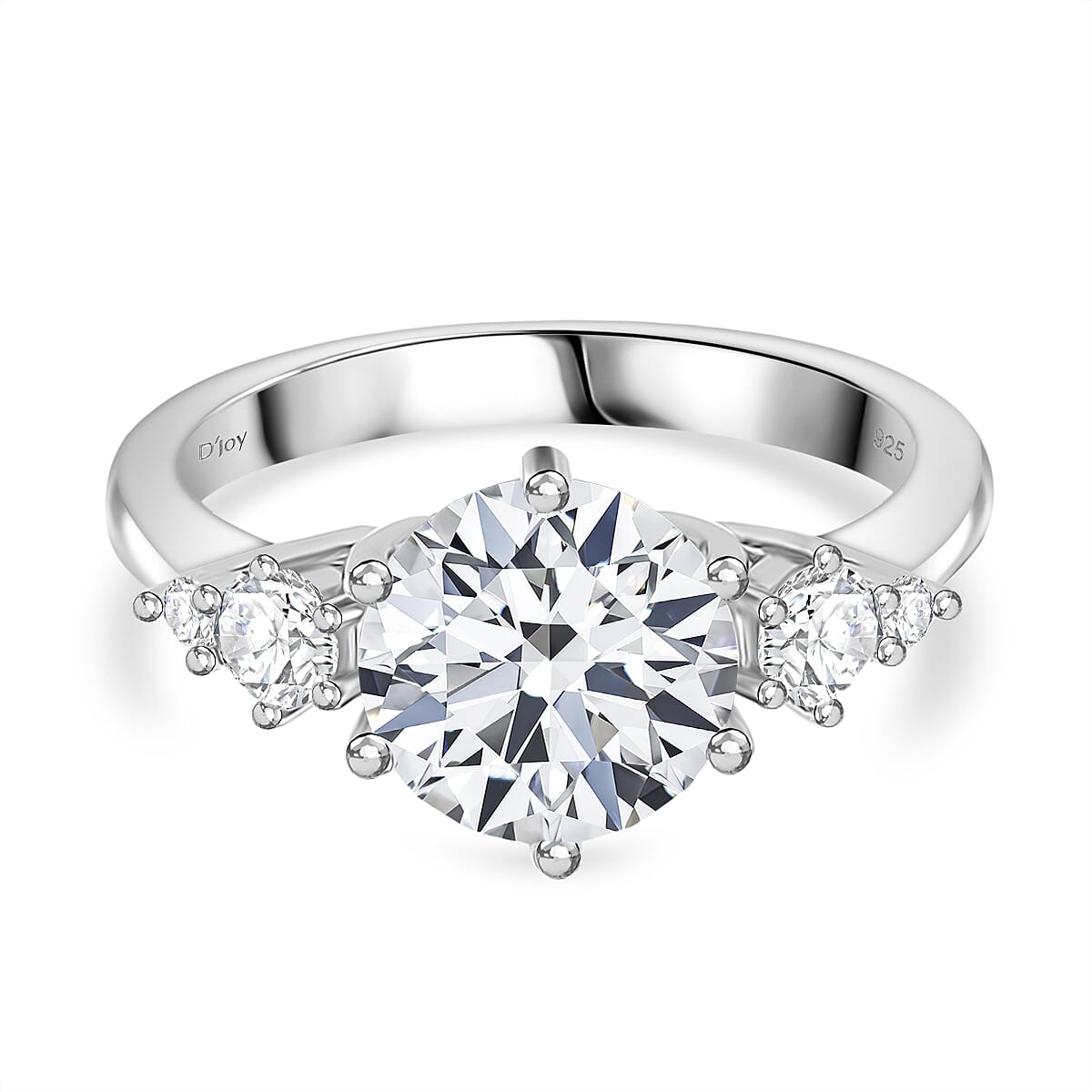 4.3 Ct. Moissanite Solitaire Ring in Rhodium Sterling Silver 8280131 0