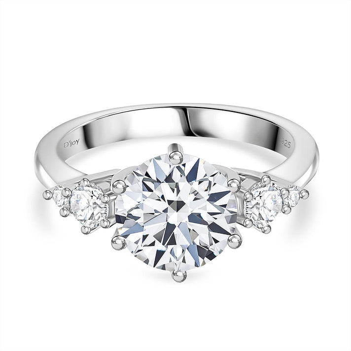 4.3 Ct. Moissanite Solitaire Ring in Rhodium Sterling Silver 8280131 1