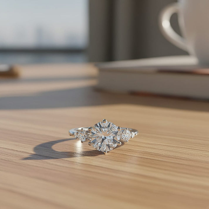 4.3 Ct. Moissanite Solitaire Ring in Rhodium Sterling Silver 8280131 2