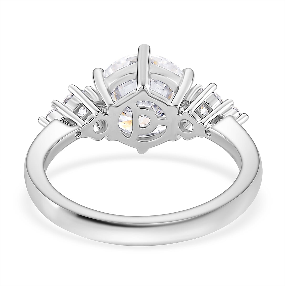 4.3 Ct. Moissanite Solitaire Ring in Rhodium Sterling Silver 8280131 5