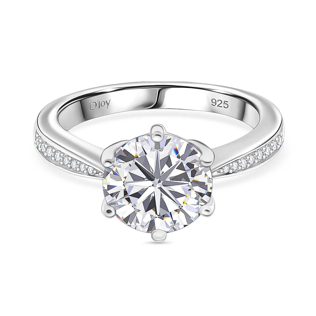 3.9 Ct. Moissanite Solitaire Ring in Rhodium Sterling Silver 8280145 0