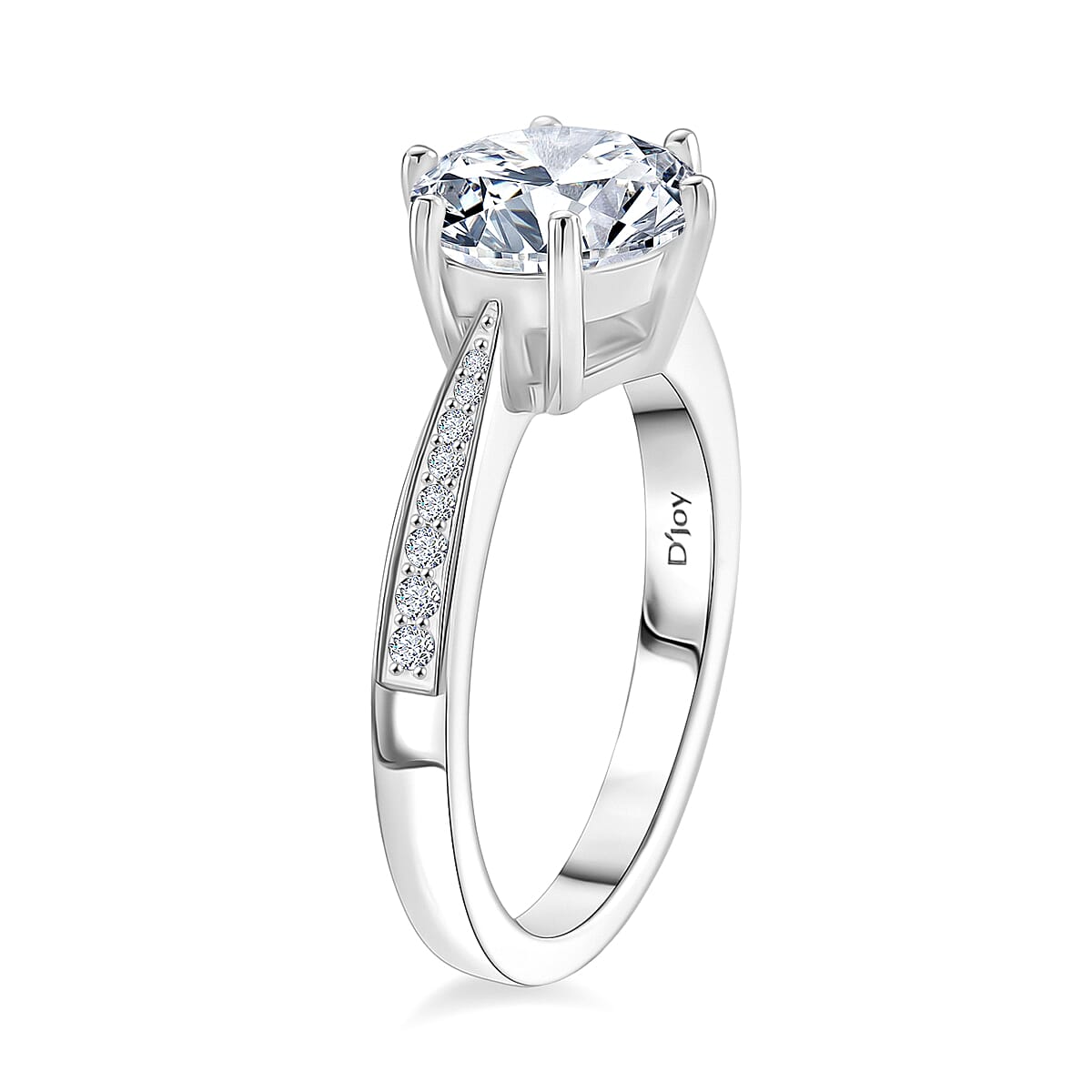 3.9 Ct. Moissanite Solitaire Ring in Rhodium Sterling Silver 8280145 4