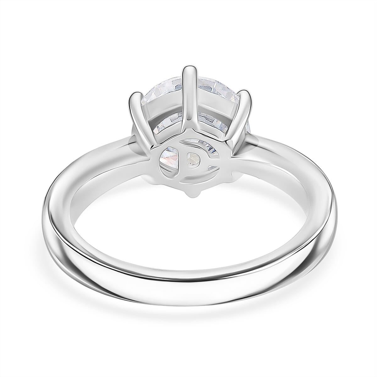 3.9 Ct. Moissanite Solitaire Ring in Rhodium Sterling Silver 8280145 5