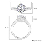 D'Joy Moissanite Ring in Rhodium Overlay Sterling Silver 3.94 Ct.