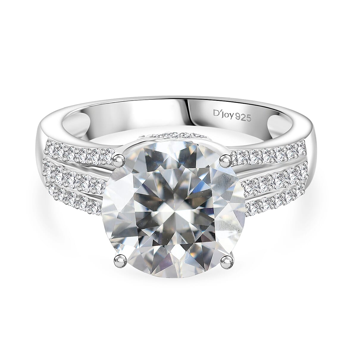 3.9 Ct. Moissanite Solitaire Ring in Rhodium Sterling Silver 8290008 0
