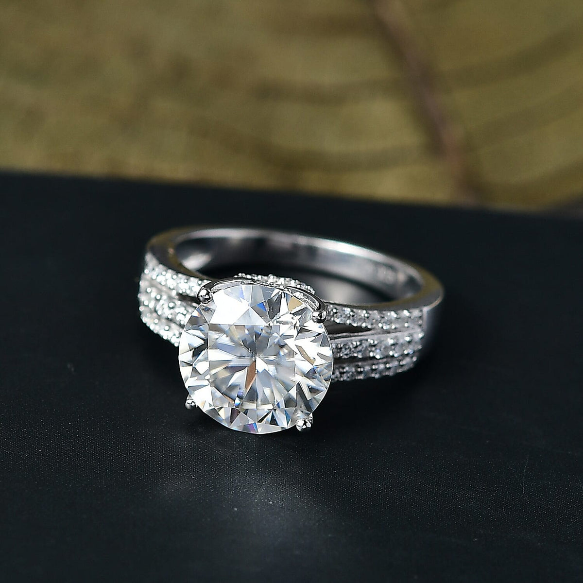 3.9 Ct. Moissanite Solitaire Ring in Rhodium Sterling Silver 8290008 2